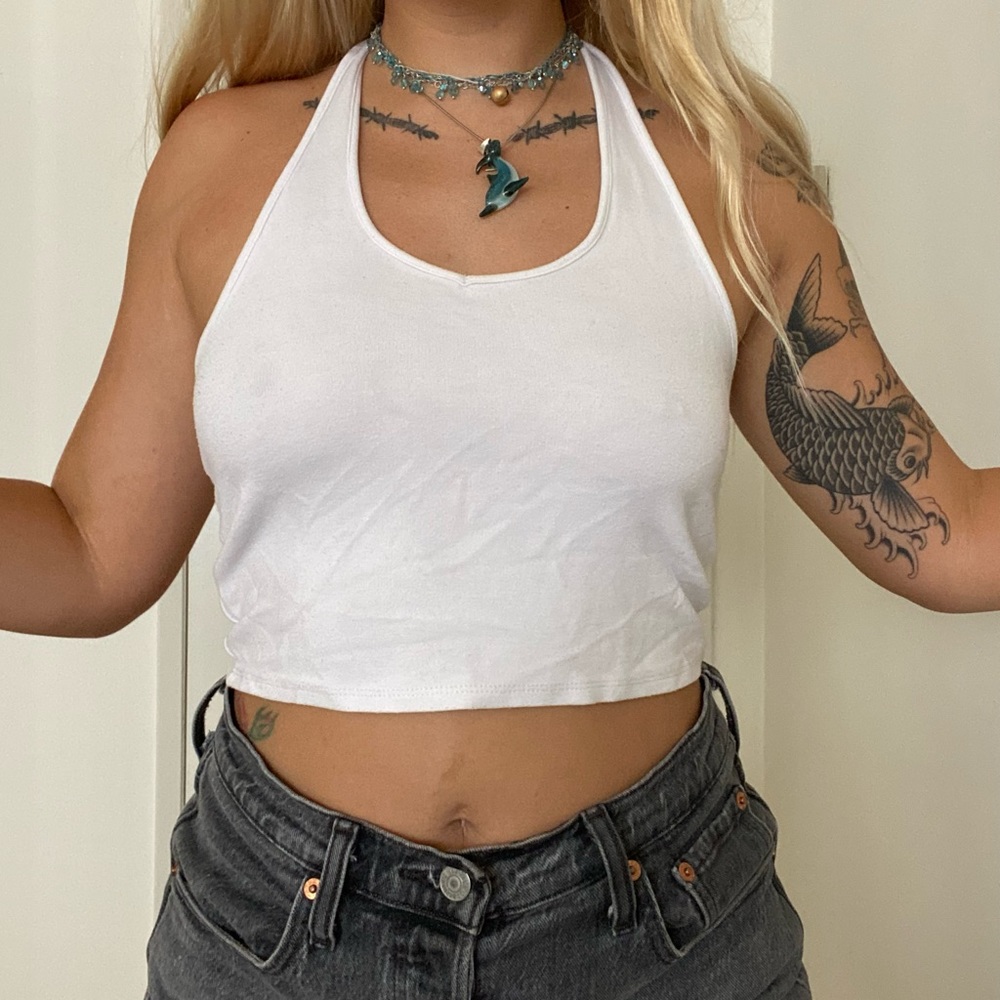 White halter top